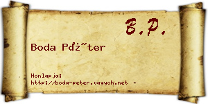 Boda Péter névjegykártya
